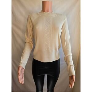Guess Meilody Long Sleeve Sweater Vanilla Blush Sz L